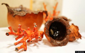 Description: Nfles et coraux rouges - terre cuite maille Auteur: photo J-F Busch